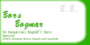 bors bognar business card